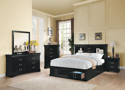 Louis Philippe III Black Queen Bed - Home Furniture And More (Brentwood, MD)