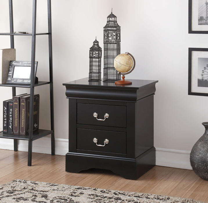 Louis Philippe III Black Nightstand - Home Furniture And More (Brentwood, MD)