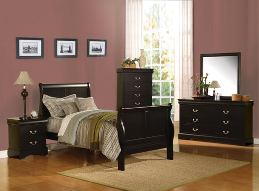 Louis Philippe III Black Twin Bed - Home Furniture And More (Brentwood, MD)
