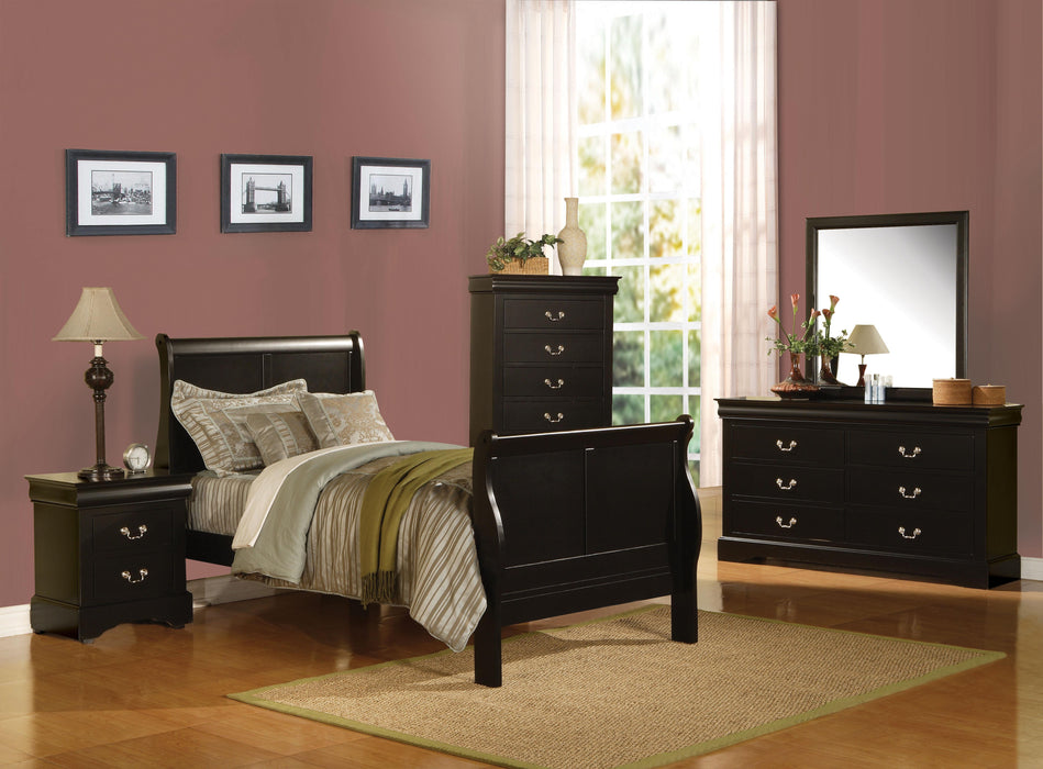 Louis Philippe III Black Twin Bed - Home Furniture And More (Brentwood, MD)