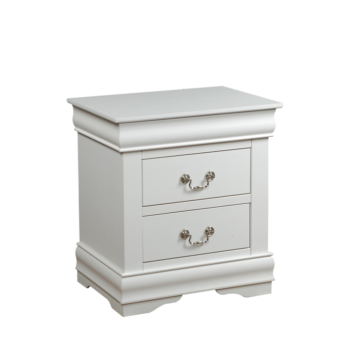 Louis Philippe White Nightstand - Home Furniture And More (Brentwood, MD)