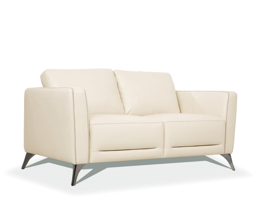 Malaga Cream Leather Loveseat - Home Furniture And More (Brentwood, MD)