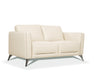 Malaga Cream Leather Loveseat - Home Furniture And More (Brentwood, MD)