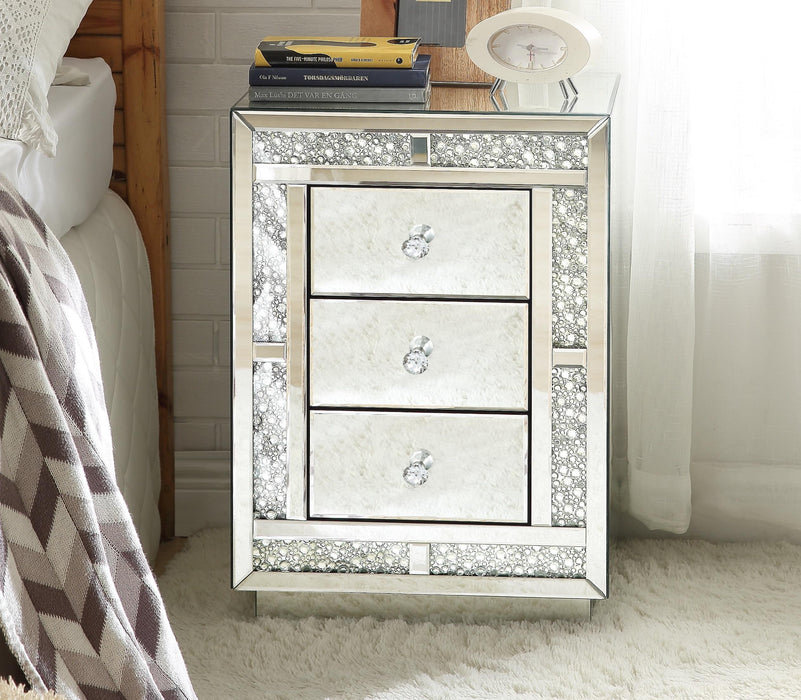 Mallika Mirrored & Faux Crystals Accent Table - Home Furniture And More (Brentwood, MD)