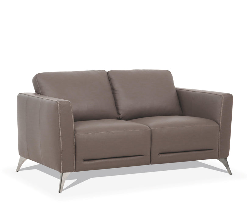 Malaga Taupe Leather Loveseat - Home Furniture And More (Brentwood, MD)