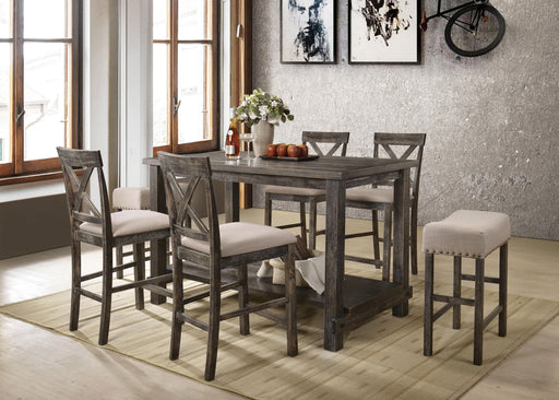 Martha II Weathered Gray Counter Height Table - Home Furniture And More (Brentwood, MD)