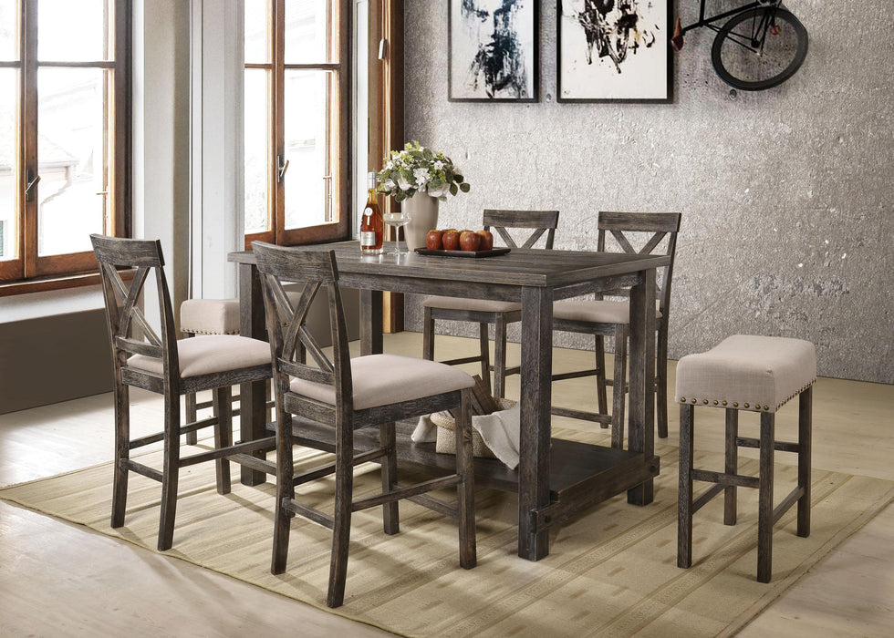Martha II Weathered Gray Counter Height Table - Home Furniture And More (Brentwood, MD)