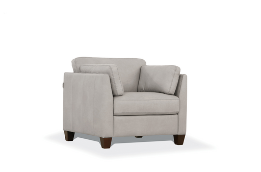 Matias Dusty White Leather Chair - Home Furniture And More (Brentwood, MD)