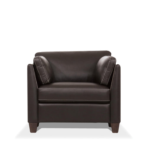 Matias Chocolate Leather Chair - Home Furniture And More (Brentwood, MD)