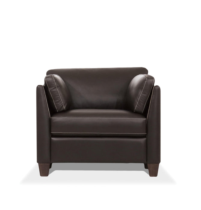 Matias Chocolate Leather Chair - Home Furniture And More (Brentwood, MD)