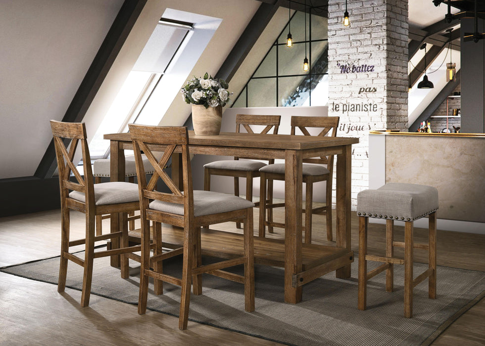 Martha II Weathered Oak Counter Height Table - Home Furniture And More (Brentwood, MD)