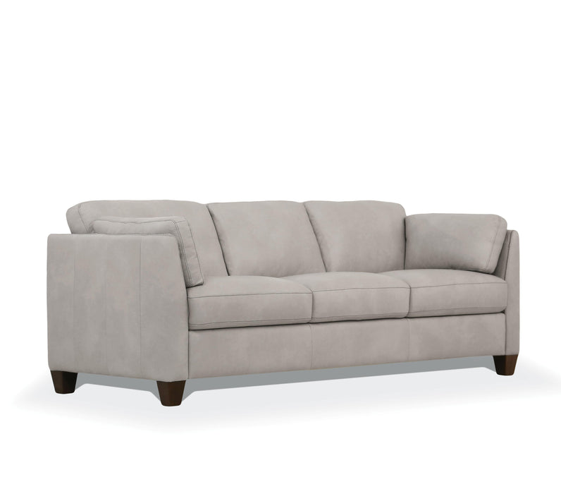 Matias Dusty White Leather Sofa - Home Furniture And More (Brentwood, MD)
