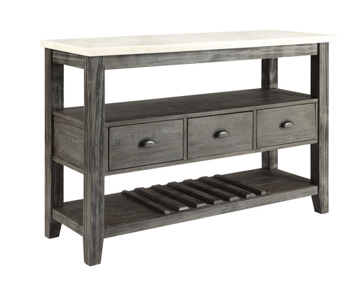 Merel White Marble & Gray Oak Server - Home Furniture And More (Brentwood, MD)
