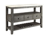 Merel White Marble & Gray Oak Server - Home Furniture And More (Brentwood, MD)
