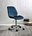 Muata Twilight Blue Velvet & Chrome Office Chair - Home Furniture And More (Brentwood, MD)