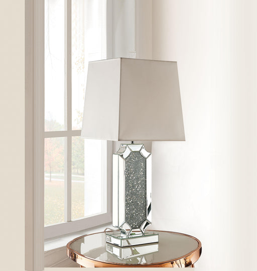 Noralie Mirrored & Faux Diamonds Table Lamp - Home Furniture And More (Brentwood, MD)