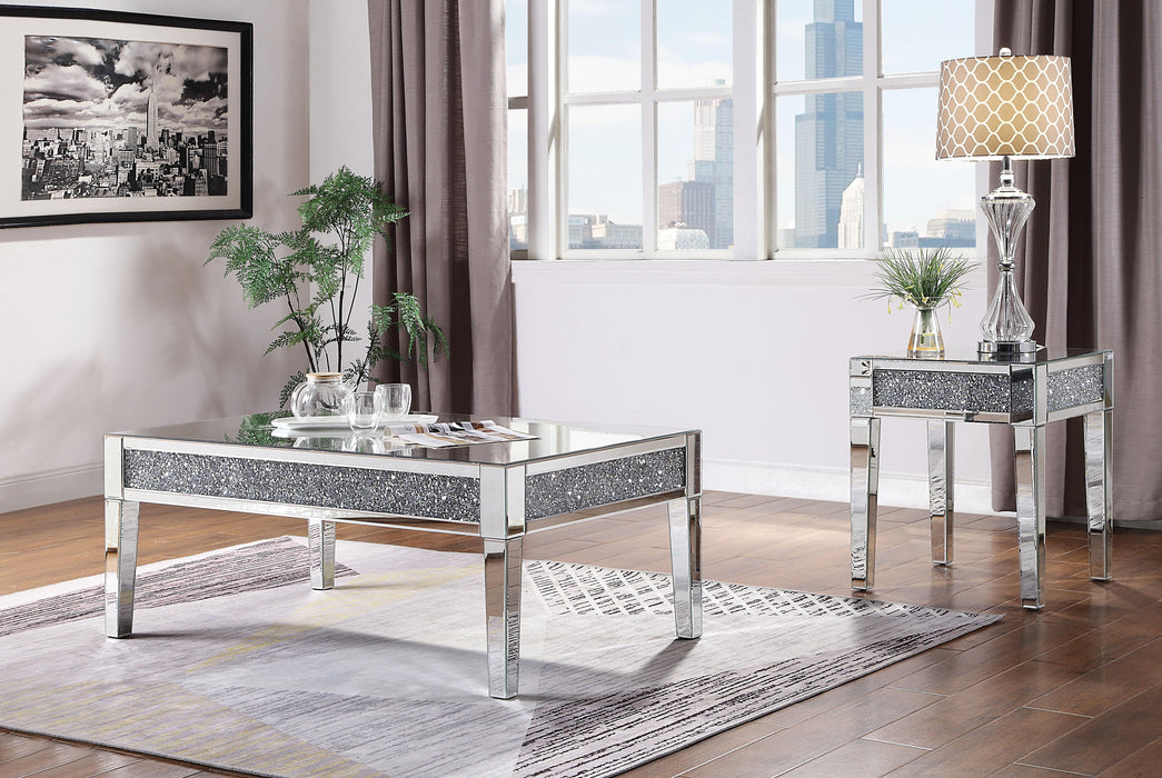 Noralie Mirrored & Faux Diamonds Coffee Table - Home Furniture And More (Brentwood, MD)