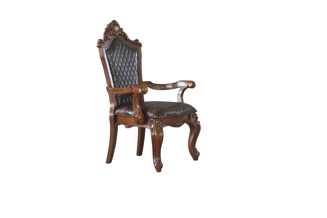 Picardy Cherry Oak & PU Arm Chair - Home Furniture And More (Brentwood, MD)