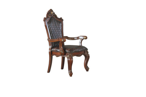 Picardy Cherry Oak & PU Arm Chair - Home Furniture And More (Brentwood, MD)