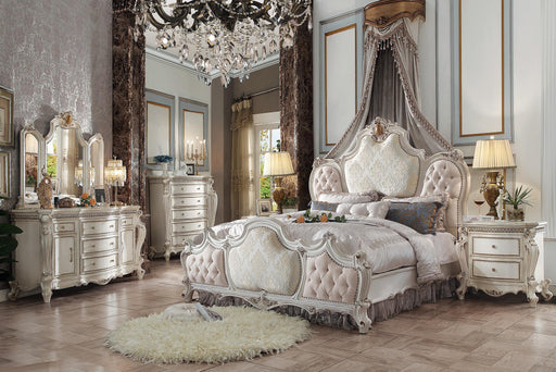 Picardy Fabric & Antique Pearl Queen Bed - Home Furniture And More (Brentwood, MD)