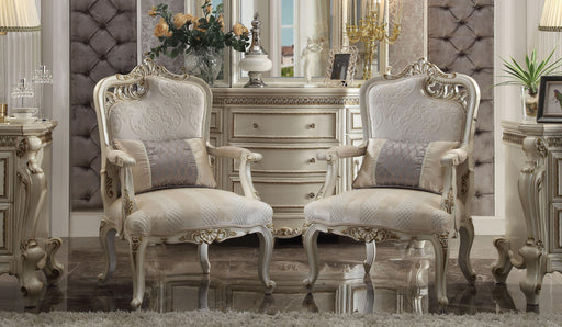Picardy Fabric & Antique Pearl Chair & 1 Pillow - Home Furniture And More (Brentwood, MD)