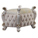 Picardy Fabric & Antique Pearl Vanity Stool - Home Furniture And More (Brentwood, MD)