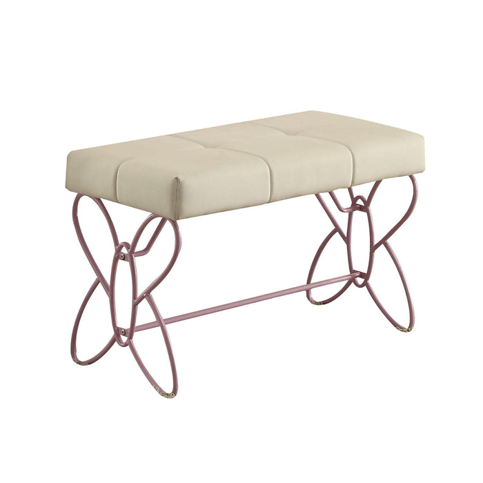 Priya II White & Light Purple Bench - Home Furniture And More (Brentwood, MD)