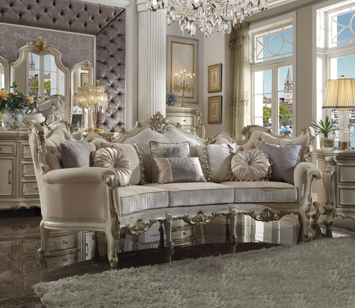 Picardy Fabric & Antique Pearl Sofa w/8 Pillows - Home Furniture And More (Brentwood, MD)