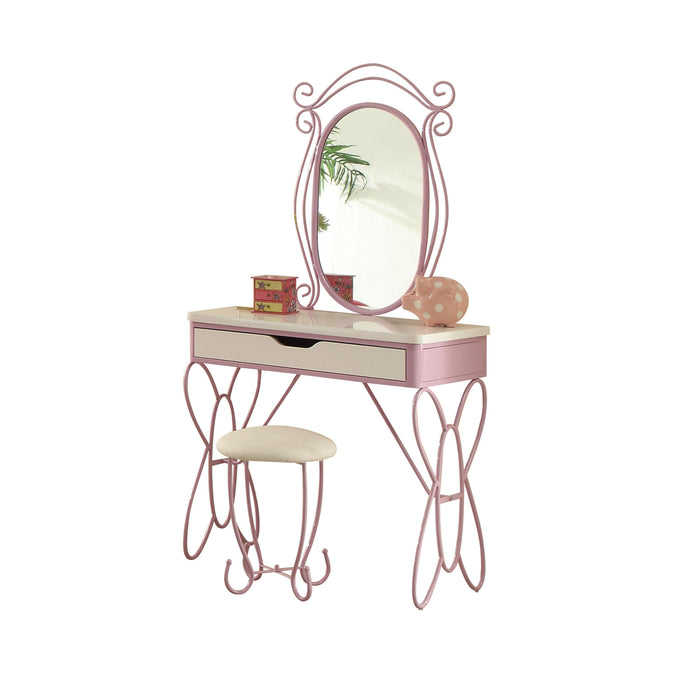 Priya II White & Light Purple Vanity Set - Home Furniture And More (Brentwood, MD)