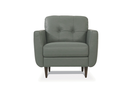 Radwan Pesto Green Leather Chair - Home Furniture And More (Brentwood, MD)
