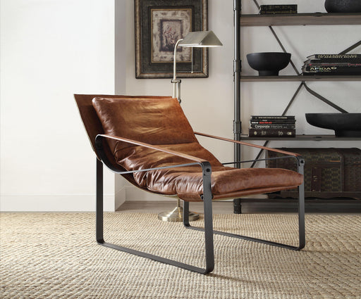 Quoba Cocoa Top Grain Leather Accent Chair - Home Furniture And More (Brentwood, MD)