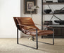 Quoba Cocoa Top Grain Leather Accent Chair - Home Furniture And More (Brentwood, MD)