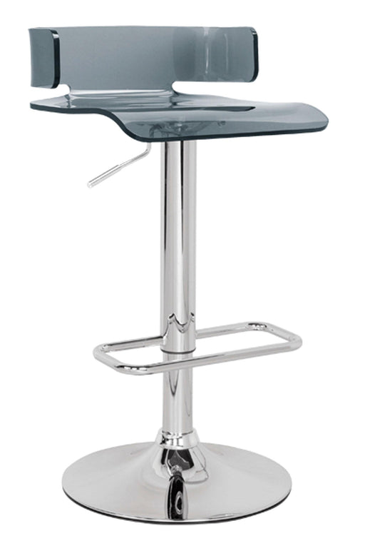 Rania Gray & Chrome Adjustable Stool (1Pc) - Home Furniture And More (Brentwood, MD)