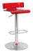 Rania Red & Chrome Adjustable Stool (1Pc) - Home Furniture And More (Brentwood, MD)