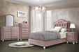 Reggie Pink Fabric Twin Bed - Home Furniture And More (Brentwood, MD)