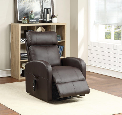 Ricardo Brown PU Recliner w/Power Lift - Home Furniture And More (Brentwood, MD)