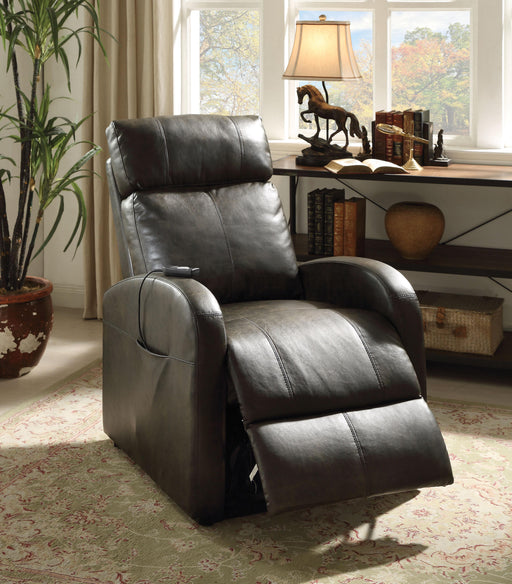 Ricardo Dark Gray PU Recliner w/Power Lift - Home Furniture And More (Brentwood, MD)
