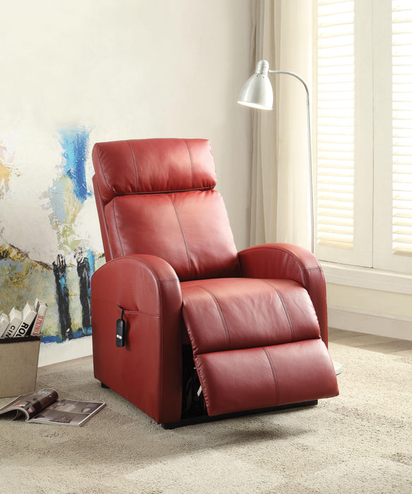 Ricardo Red PU Recliner w/Power Lift - Home Furniture And More (Brentwood, MD)