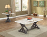 Romina White Marble & Weathered Espresso Coffee Table - Home Furniture And More (Brentwood, MD)