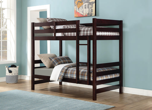 Ronnie Espresso Bunk Bed (Twin/Twin) - Home Furniture And More (Brentwood, MD)