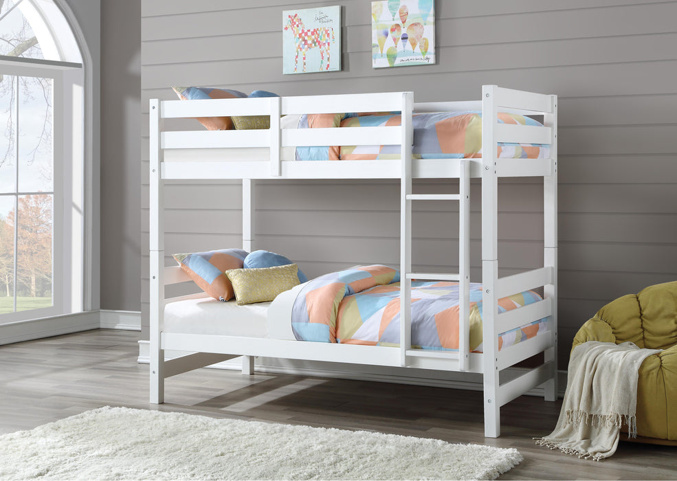 Ronnie White Bunk Bed (Twin/Twin) - Home Furniture And More (Brentwood, MD)