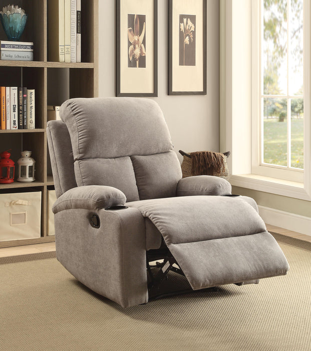 Rosia Gray Velvet Recliner (Motion) - Home Furniture And More (Brentwood, MD)