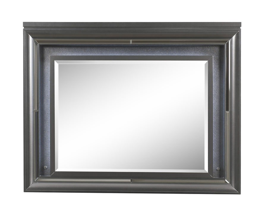 Sawyer Metallic Gray Mirror (LED) - Home Furniture And More (Brentwood, MD)
