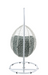 Simona Green Fabric & White Wicker Patio Swing Chair with Stand - Home Furniture And More (Brentwood, MD)