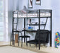 Senon Silver & Black Loft Bed & Desk - Home Furniture And More (Brentwood, MD)