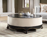 Sheridan Cream Fabric & Black Cocktail Table - Home Furniture And More (Brentwood, MD)