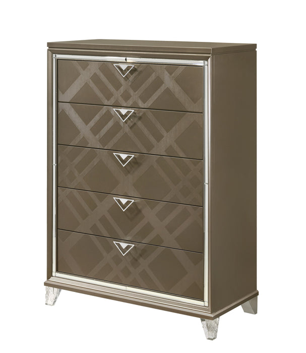 Skylar Dark Champagne Chest - Home Furniture And More (Brentwood, MD)
