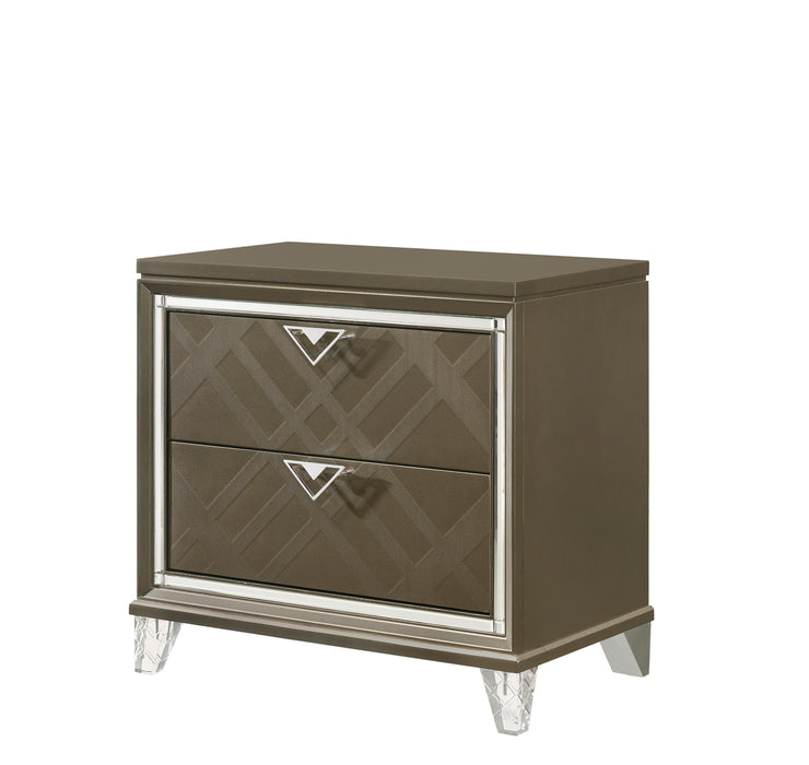 Skylar Dark Champagne Nightstand - Home Furniture And More (Brentwood, MD)