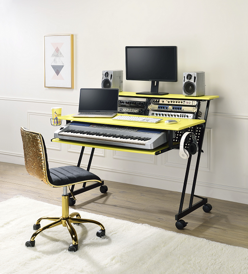 Suitor Yellow & Black Computer Desk - Home Furniture And More (Brentwood, MD)