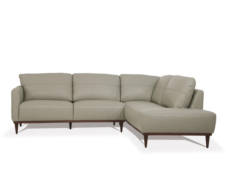 Tampa Airy Green Leather Sectional Sofa - Home Furniture And More (Brentwood, MD)